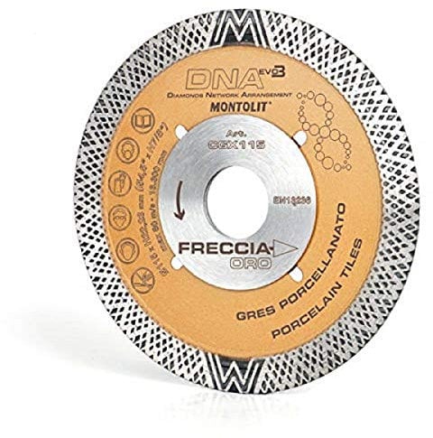 MONTOLIT LAMA DISCO DIAMANTATO MONTOLIT DNA EVO3 M- CGX 115 DIAMETRO 115MM CORONA CONTINUA FRECCIA ORO