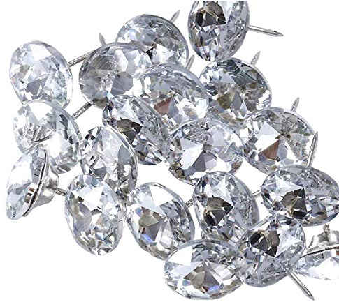 abcGoodefg 60 Stück Strass Nähknöpfe Diamant Kristall Polsternägel Nägel Nägel Nägel Nägel für Sofa Wand DIY Basteln Dekoration 25 mm Stil B