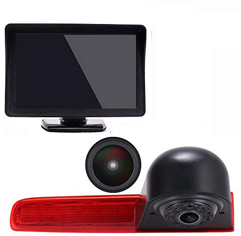 Bremsleuchte Kamera Wasserdicht Nachtsicht Rückfahrkamera Transporter Rückfahrsystem+4.3 Zoll LCD Monitor für VW T5 T6 ab 2010 Nachrüstung in 3.Bremsleuchte Caravelle Multivan Van
