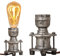 SUNLLOK Vintage Industrial Tischlampe Steampunk Halter – Retro Kleine Nachtlicht Schreibtischlampe Sockel mit Stecker – Nachttischlampe Dekonachtlicht für Wohnzimmer Schlafzimmer