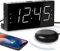 Mesqool Loud Alarm Clock with Bed Shaker for Deaf, Heavy Sleepers, Hearing Impaired,Dual Alarm,USB Phone Charger,Large LED Display,Big Snooze Button,DST 12/24H,Battery Backup, Adjustable Dimmer(White)
