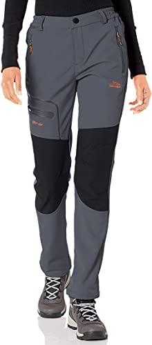 BenBoy Damen Wanderhose Wasserdicht Softshellhose Outdoorhose Winddicht Warm Gefüttert Winter Skihose Snowboardhose Trekkinghose (S, Grau)