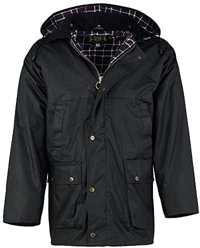 Romneys Wachsjacke Country – klassische englische Outdoorjacke aus gewachster Baumwolle, wasserdicht & winddicht, robuste Regenjacke mit Kapuze für Damen und Herren