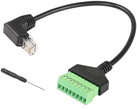 SinLoon RJ45-Schraubklemme, RJ45-Stecker auf 8-polige Schraubblockklemme, lötfreies Kabel für Cat5/6/7-Ethernet-Extender, AV-CCTV-Netzwerkadapter (UP)