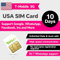 USA SIM Card 10 Days with Unlimited Network Data, T-Mobile SIM Card, 4G/5G Unlimited Speed US Prepaid Card, International Mobile Card with Unlimited Local Calls and Local SMS. (10 days)