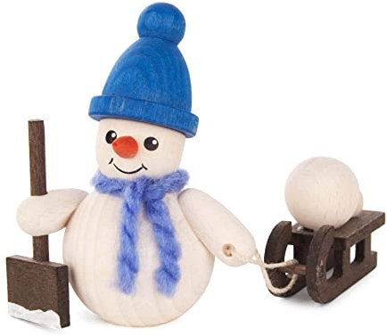 Rudolphs Schatzkiste Bastelsatz Schneemann mit Schlitten Zylinder Höhe 6cm NEU Holzfigur Weihnachtsfigur