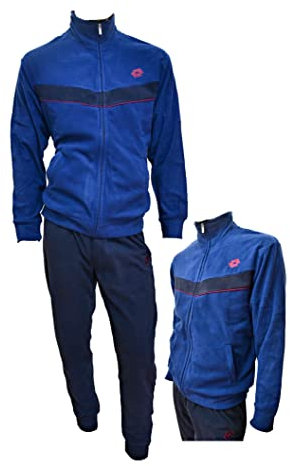 Lotto Tuta Uomo Pile con Zip - Completa Invernale - Felpata CASA (4012 Jeans, L)