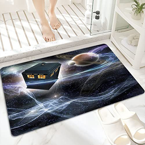 Badematte, rutschfest Waschbar Badezimmerteppich 60x100 cm,Doctor Who Tardis Dans Sternenhimmel-Fantasie-,Badvorleger mit Wasserabsorbierenden, Weichen Mikrofasern für Badewanne, Dusche und Badezimmer