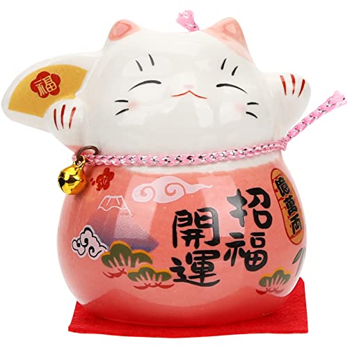 Beavorty Glückskatze Tischfigur Aus Keramik Japanische Dekoration Für Zuhause Und Büro Exquisites Design Praktisch Und Kreativ Geschenkidee Für Freunde Und Familie
