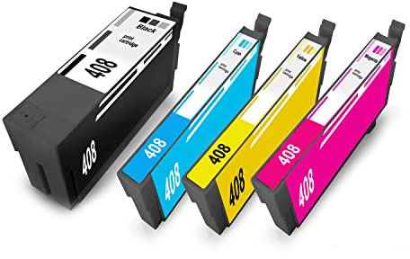 Eurotone 4X 408XL Patronen kompatibel für Epson 408 XL ersetzt Workforce Pro WF-C 4310 DW Workforce Pro WF-C 4810 DTWF Multipack - (1x Black 1x Cyan 1x Yellow 1x Magenta)