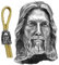 Fopytu Jesus Messer Lanyard Perlen Retter Kopf Messing Paracord Perlen DIY Handwerk Armband Schlüsselbund Charme Anhänger Zubehör