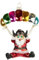 BRUBAKER Weihnachtsmann mit Fallschirm Bunt - Handbemalte Weihnachtskugel aus Glas - 13 cm Baumkugel Fallschirmspringer Santa - Mundgeblasener Christbaumschmuck - Weihnachtsdeko Anhänger Figur