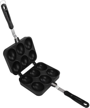 Zerodis Doppelseitige Takoyaki-Grillpfanne, Doppelseitige Takoyaki-Grill-Back- und Kochpfanne, Pfanne mit 6 Löchern, Antihaftbeschichtet, Takoyaki-Grillpfanne, Küche, Kochen, Backen,