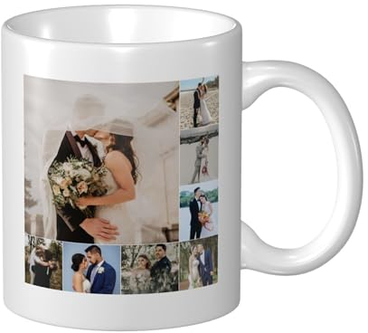 Custom Mugs, Photo Gifts for Girlfriends Valentine's Day Birthday Mother's Day, Personalised Coffee Cups with Picture Logo Text Name Print, Design Your Own Mug for Anniversary Christmas, 11oz