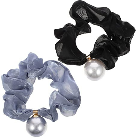 SKISUNO Paquete de 2 Coleteros con Perlas Grandes Y Brillantes para El Pelo para Mujer