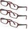 LEXXOO – Hochwertige 3 Pack Lesebrille in Rot-Grau +1,5 Dioptrien - Klare Sicht dank hochwertiger Gläser – Leichtes und modernes Design - Fertiglesebrille für angenehmes Lesen und Arbeiten