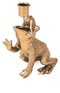 HOUSEVITAMIN Froschprinz Kerzenhalter - Gold - 10,5x14x11cm, 201646
