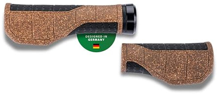 CONTEC Fahrrad-Griffe Merge Mountain Comfort, 96/140mm, Kork, Ergonomische Passform, Für City & MTB, Kompatibel mit G-Link-System, braun, Paar
