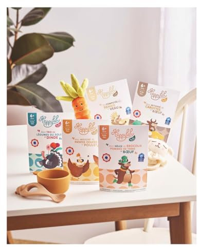 HAPPYLAL BABY - Lot Baby Box - Petits Plats halal pour Bébé - Repas Dès 6 Mois - Idéal Diversification - Fabrication France - Certifié AVS (15 Sachets)