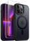 JETech 3 in 1 Magnetic Case for iPhone 13 Pro Max 6.7-Inch with 2 Pack Tempered Glass Screen Protectors, Compatible with MagSafe, Translucent Matte Back Shockproof Phone Cover (Black)