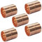 Joywayus 5 raccordi in rame da 2,5 cm con blocco fossette, raccordo dritto per tubi di sudore a pressione idraulici, connessione a saldare