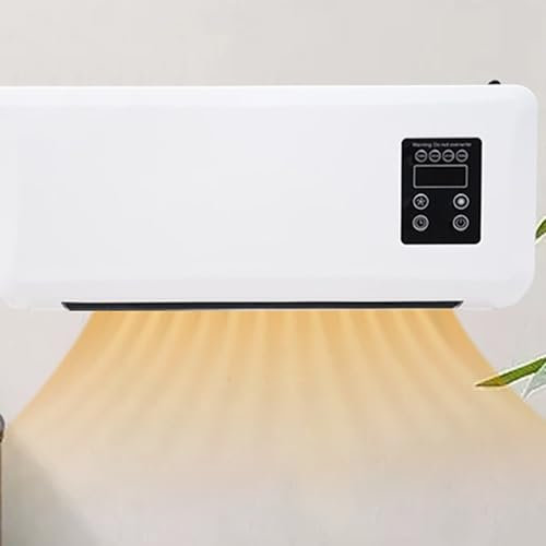 Mini Wall Mounted Air Curtain Fan 2 In 1 Desk Fan Bladeless Wall Mount Fan Oscillating For Bedroom Air Circulator Fan With Remote For Home Office Bedroom (White)