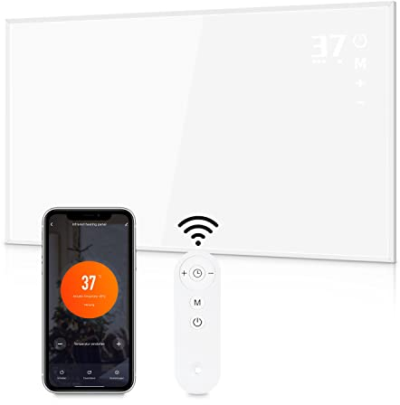 cliheet Infrarotheizung Energiesparend Elektroheizung Heizkörper - Infrarot Wandheizung 450W Heizung Elektrisch Deckenmontage Heizgerät mit Fernbedienung WIFI Steuerung Thermostat Infrarotheizkörper