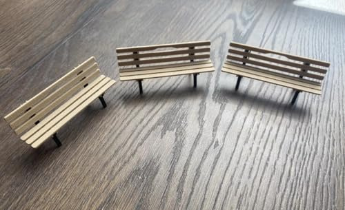 3X Miniatur Parkbank passend für Spur G 1:22,5 Spur-G LGB Piko G Gartenbahn