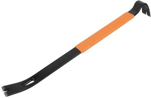 Klein Tools 66098 Pry Bar, Flat Heavy Duty, Crowbar Nail Puller, Forged Carbon Steel, Curved Claw, for Prying, Scraping, Lifting, Pulling, 21-Inch