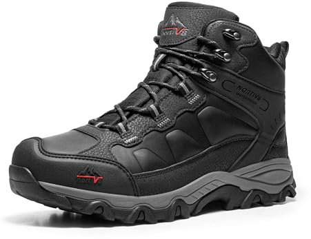 NORTIV 8 Scarpe da Trekking da Uomo Stivali da Esterno Scarponi da Trekking Scarponi da Trekking Impermeabili Stivali da Arrampicata Alpinismo,Size 44,Nero,NMUMHB2501