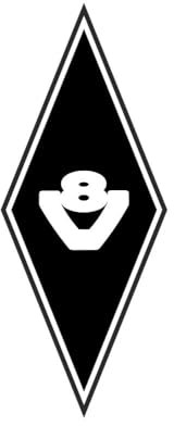 2x V8 Raute Aufkleber für Scania, Volvo, Daf LKW und Autos, zum Außenkleben (Schwarz)