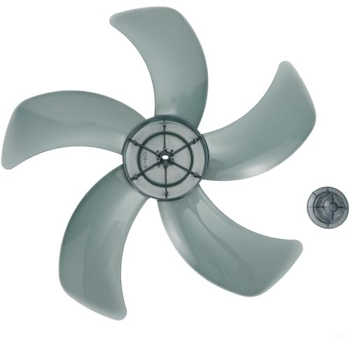 HomeVortex 16 Inch Household Fan Blade With Nut Cover, Household Plastic Fan Blade, For Pedestal Stand Fan With Nut Cover Low Noise(Black)