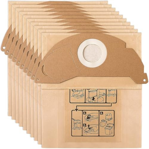 Sac aspirateur pour Karcher WD2 / MV2 / A2000 / A2003 / A2064 / A2099 sacs poussière pour clean base remplacement 6.959.-130 [Lot 10] Phonillico®