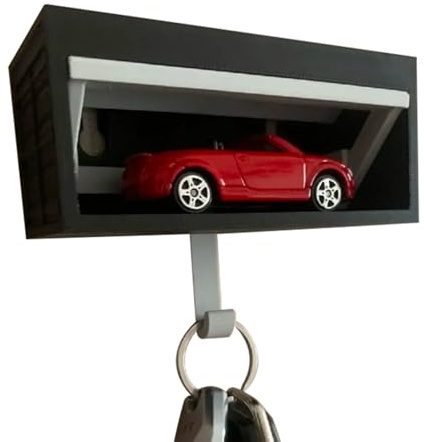 Zegaqae Car Garage Key Holder With Opening Door, Autoschlüsselhalter Für Die Wand, Eingangsdeko Für Diele Flur Wohnungseingang Vorzimmer Carport
