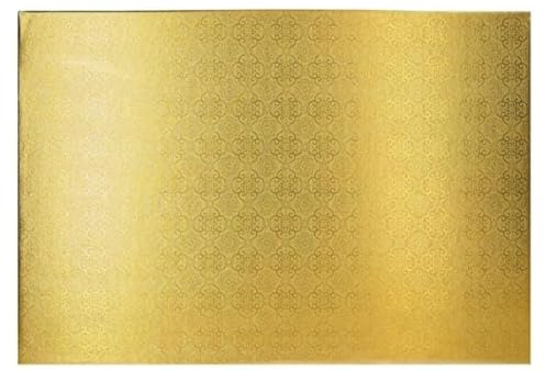 Jacobi Decor Cake Company Tortenplatte Rechteck 60 x 40 cm | Cake Board gold | auch für dicke und mehrstöckige Torten | hochwertige Alukaschierung | 10mm dick | 1 Stück