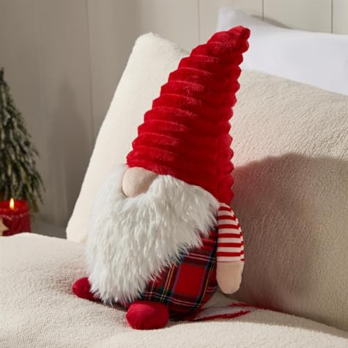 OHS Gonk Christmas Throw Pillow, Soft Cosy Stuffed Scatter Cushion Christmas Decorations Cute Room Decor Plush Pillow Back Support Novelty Cushions for Sofa Chair Bed, Red - 25cm