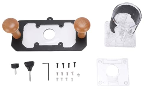 Woodworking Router Base, Aluminum Alloy Trimmer Base with Transparent Protective Cover, Milling Base for Various Woodworking Devices