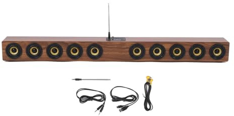 XUMIUZIY Sound Bar, 50W 88cm Wood Wireless Soundbar Speaker, Multifunctional 360° Surround Sound, Supports Bluetooth​ 5.3, USB, AUX, HiFi Computer Speaker for Home Theater