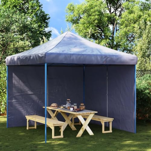 Partyzelt-Seitenwände 2 Stück, 300x195cm, UV-beständiges PE, Blau, mit Reißverschluss, wasserdichtes Ersatzteil für Gartenpavillon, einfache Montage