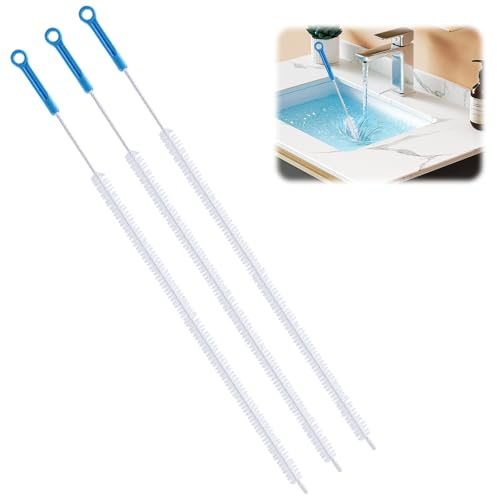 3 Pcs Brosse de Nettoyage de Drain D'Égout 72cm pour Salle de Bains Cuisine | Brosse de Débouchage de Canalisation, Goupillon Canalisation Flexible, Brosses Nettoyage Drain Évier