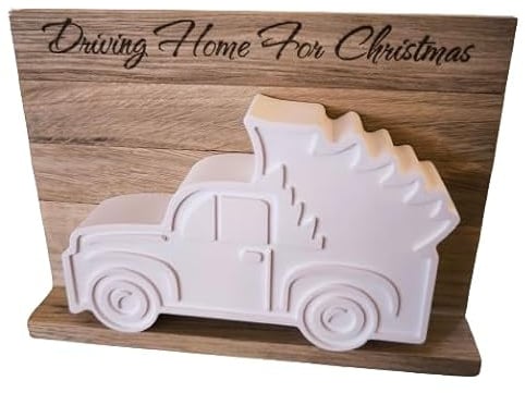 Aufsteller - Auto Pickup mit Weihnachtsbaum - Driving Home For Christmas - Deko - handgemacht - modern - Geschenk - Weihnachten - Advent - Mitbringsel