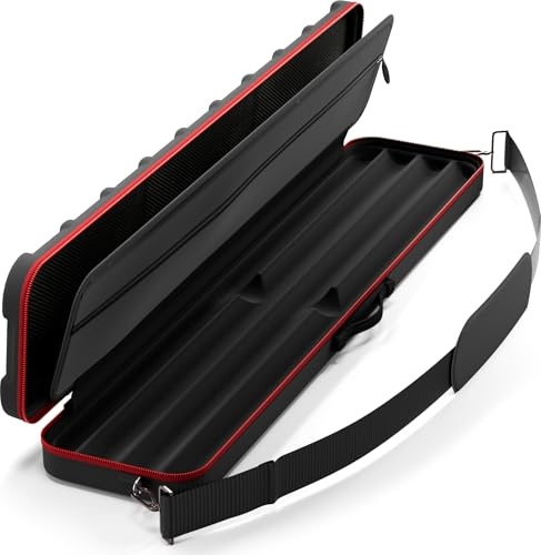 Casemaster Parallax Guard 2x2 Billard-/Poolqueue-Koffer, 600D Oxford schweres Polyestergewebe und gepolsterte Innenseite, hält 2 komplette 2-teilige Queues (2 Butts/2 Schäfte)