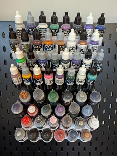 Pegboard Paint Pot Holder, Citadel Black, 16 Pots - Compatible with Skadis