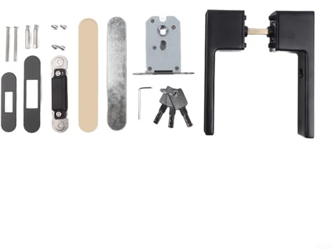 Ensemble de serrures de porte d'intérieur avec fermeture magnétique silencieuse, matériau en alliage de zinc et serrure à clé intégrée pour une sécurité sans faille et contre le bruit (noir)