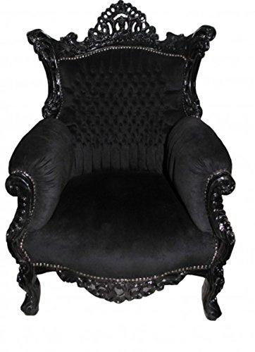 Casa Padrino Barock Sessel Al Capone Schwarz-Schwarz