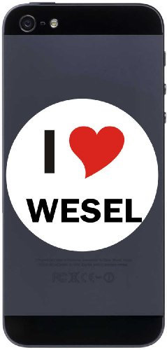 Indigos UG Telefon Aufkleber I Love WESEL 7 cm - Telefonaufkleber - Handyaufkleber - Handyskin - Sticker fürs Handy - Smartphone Handyhülle