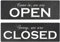 METALLSCHILD Blechschild WENDESCHILD OPEN CLOSED SCHWARZ Türschild Laden Geschäft