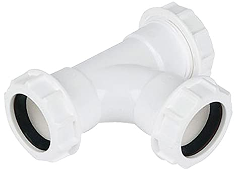 Merriway BH02911 Waste Compression Tee Connector, 32mm , White