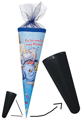 alles-meine.de GmbH stabile Spitze - TRANSPARENT - für die Schultüte aus Kunststoff - für die fertige Zuckertüte oder Bastelset´s - ECKIG - Schulanfang Schultütenspitze - Kuns..