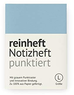 reinheft Notizheft mit Punktraster, flexiblem Softcover Umschlag und 64 Seiten Inhalt, nachfüllbar, Größe L (Blau, L - Din A5)